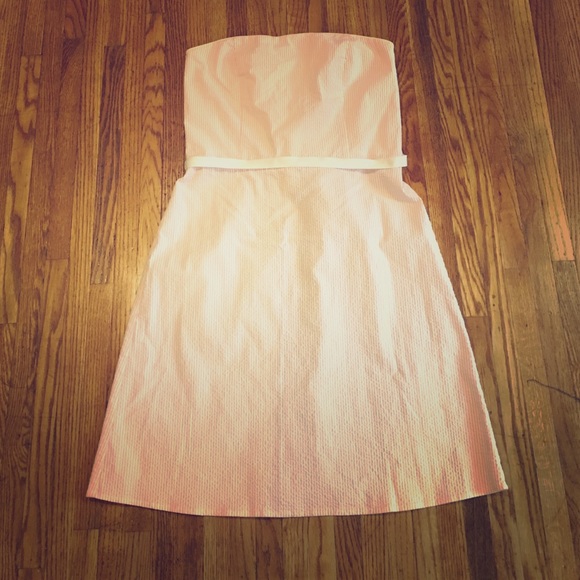 Pink and White seersucker dress