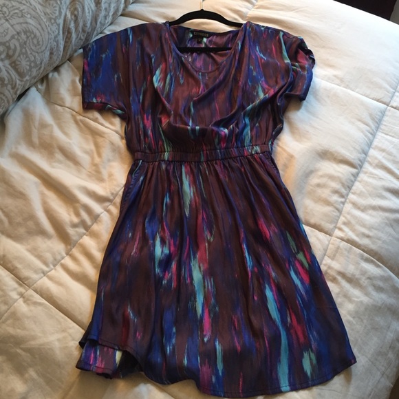 Express Blue/Purple Watercolor Dress