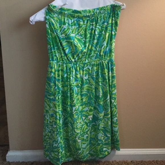 Lilly Pulitzer Size Small strapless dress EUC💕💚