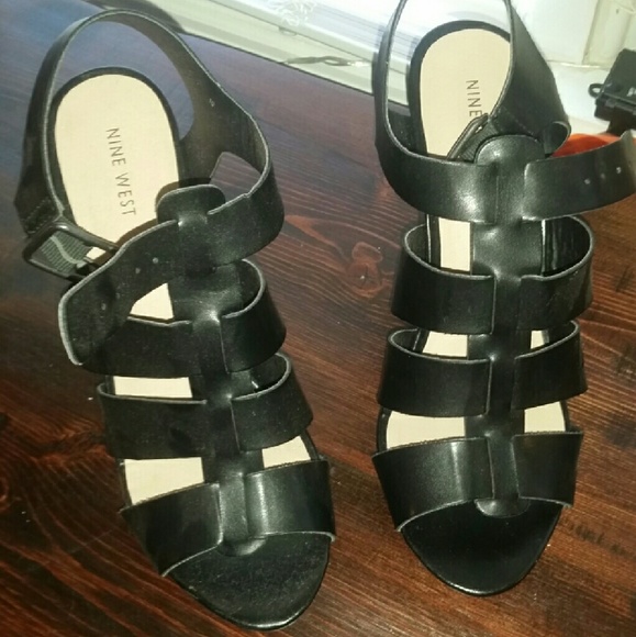 Nine West Shoes - Nine west black wedge sandals