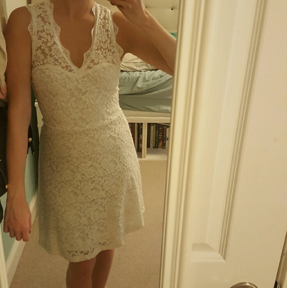 Papaya White Lacy Dress