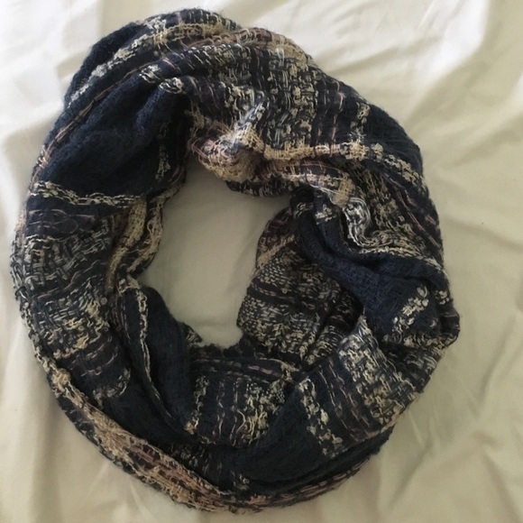 LOFT Plaid Crochet Infinity Scarf