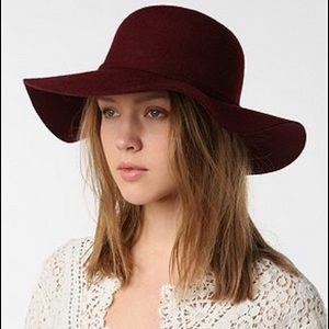 Deena & Ozzy Maroon Wool Floppy Hat