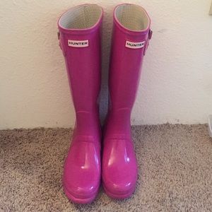 Pink Hunter rain boots size 7women