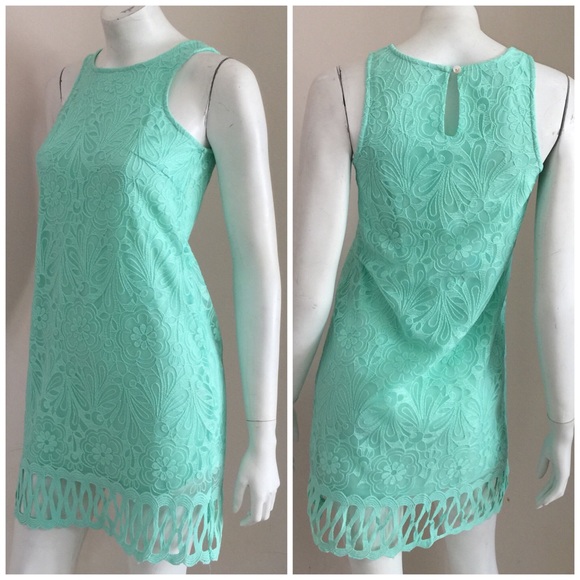 Francesca's Dina Be Turquoise Shift Dress XSmall