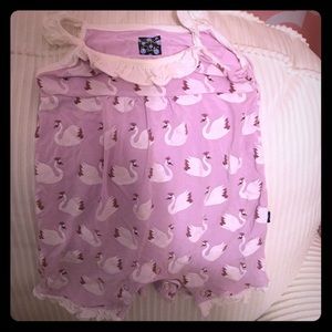 Kickee Pants ruffle romper Swan Princess 6-12 mon