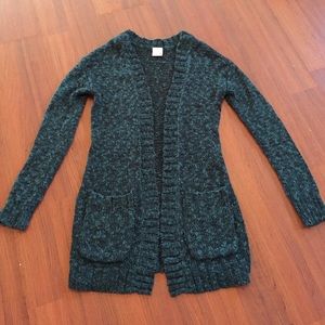 Sweater cardigan black,blue knit