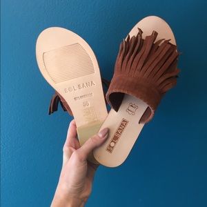 ✨NWT Free People | Handmade Fringe Slides