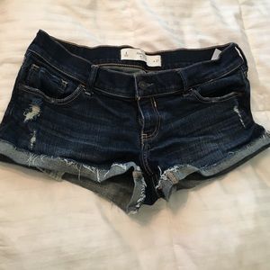 Blue jean cut off shorts