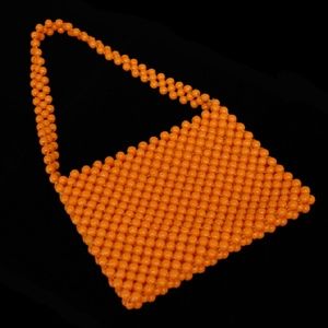 Tangerine Dream Vintage Orange Beaded Handbag