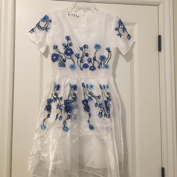 Blue Floral Dress - Picture 2 of 3