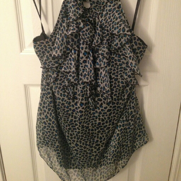 Leopard print halter top Sz M - Picture 2 of 3