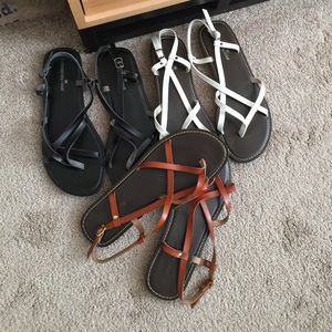 Three pair sandals