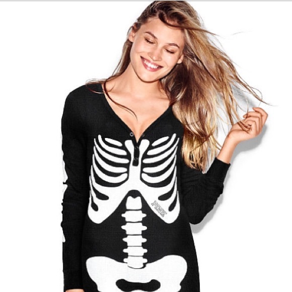 PINK - Victoria's Secret - Skeleton Onesie M