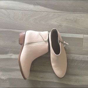 Cream/pale pink J Crew ankle boots
