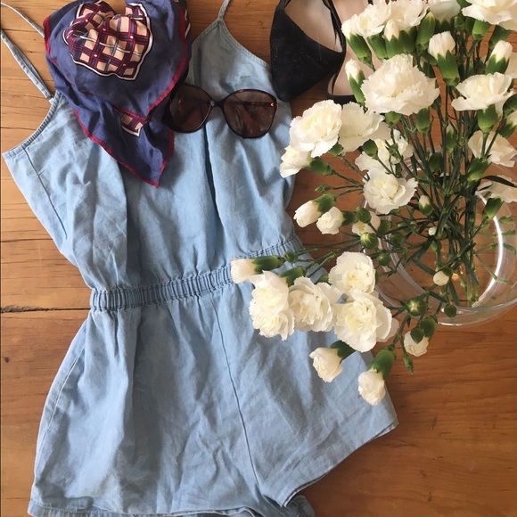 Light denim romper