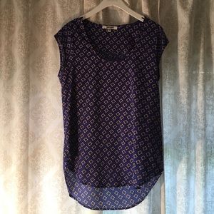 Daniel Rainn flowy scoop neck cobalt top