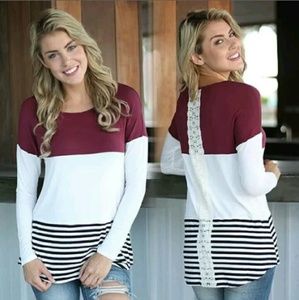 Long sleeve lace blouse