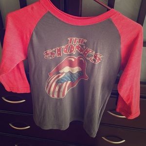 Rolling stones rhinestone raglan shirt