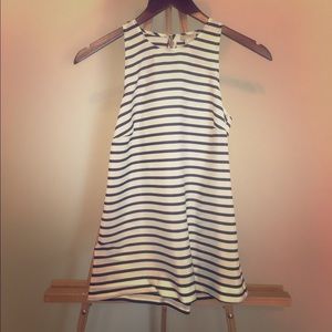 Jcrew white and black striped racerback tank