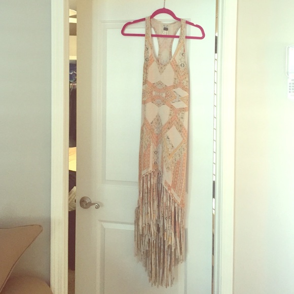 Free People Tribal Fringe Dress
