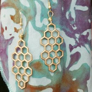 Host Pick!!! Gold Honeycomb Earrings