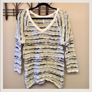 Free people v neck multicolor knitted sweater !