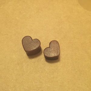 Size 0g heart shaped wooden plugs