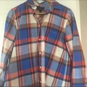 Fall plaid button down blouse from J Crew