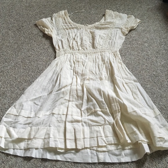 Sweet cream, cap sleeved dress, Urban Outfitters