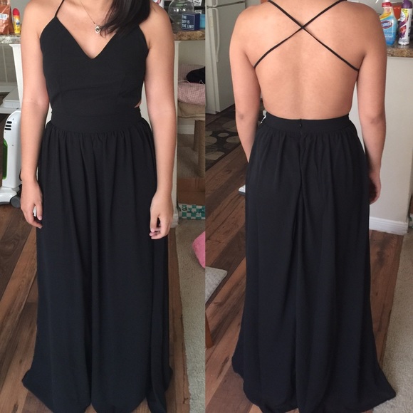 Backless Black Maxi Gown