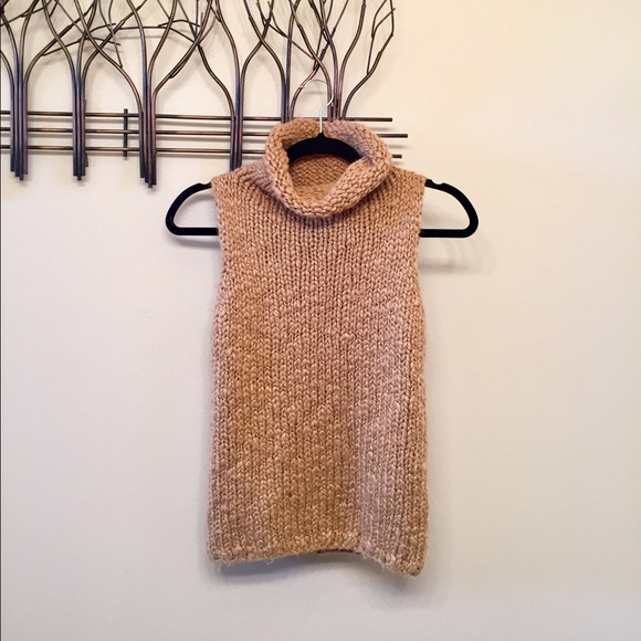Tan Express hand knitted turtle neck!