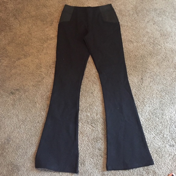 High waisted Black dress pants with elastic waist