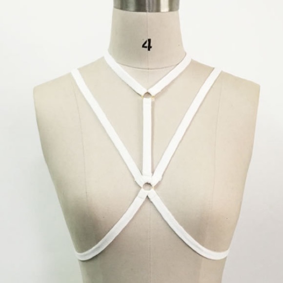 🍾 SALE! Sexy body harness in white: medium - Picture 2 of 4
