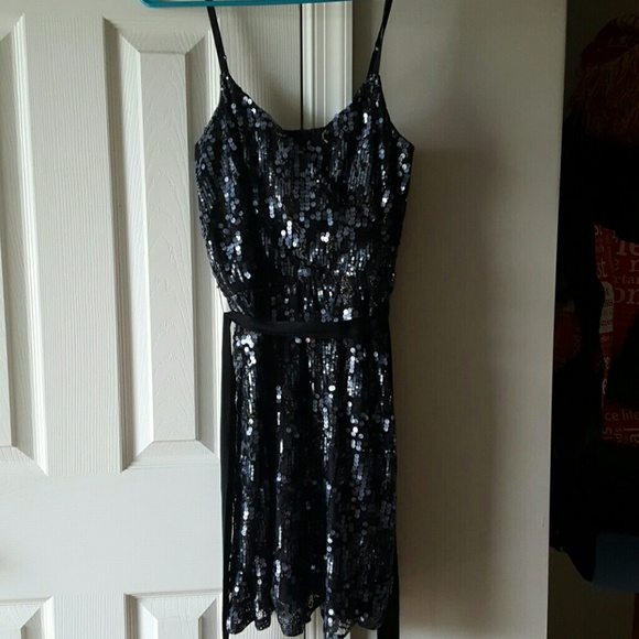 Navy sequin dress
