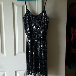 Navy sequin dress