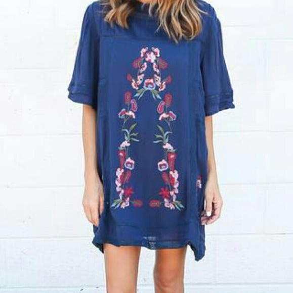 Emboidered Tunic Shift Dress