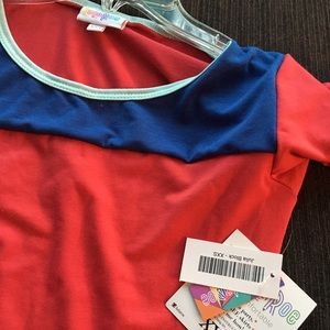XXS Lularoe Julia red and blue