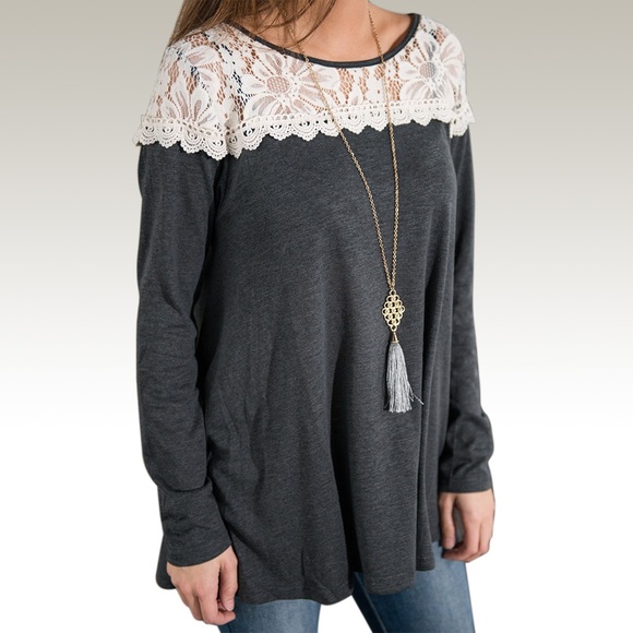 Long Sleeve Grey Top - Picture 2 of 5