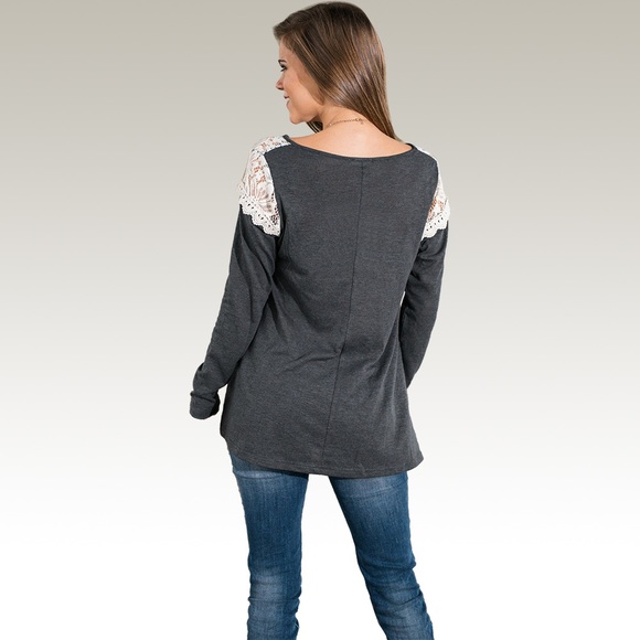Long Sleeve Grey Top - Picture 3 of 5