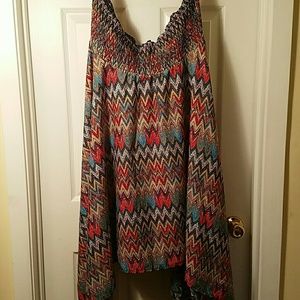 Multi-colored Hi/low Skirt