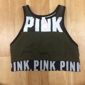 Pink crop/ sports bra size XS