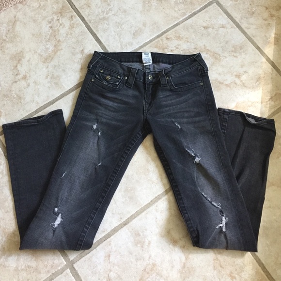 True Religion Gray Distressed Disco Billy's Sz 29