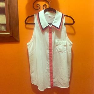 [ FOREVER 21 ] Sheer No sleeves Buttondown