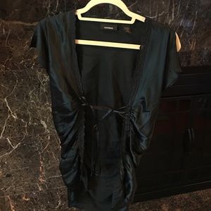 Black Cute silky cover up