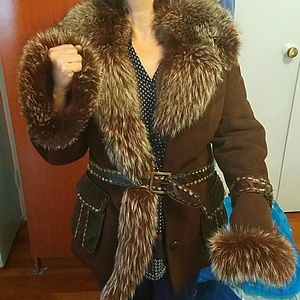 Brown Fox Fur Coat almost new
