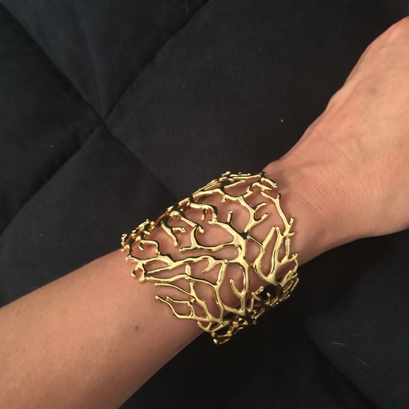 Beautiful gold coral design cuff bracelet