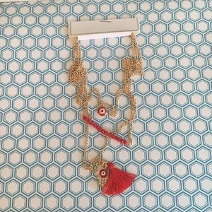 Tahitian red hamsa necklace -18"