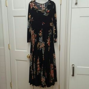 Free People long sleeve long floral dress