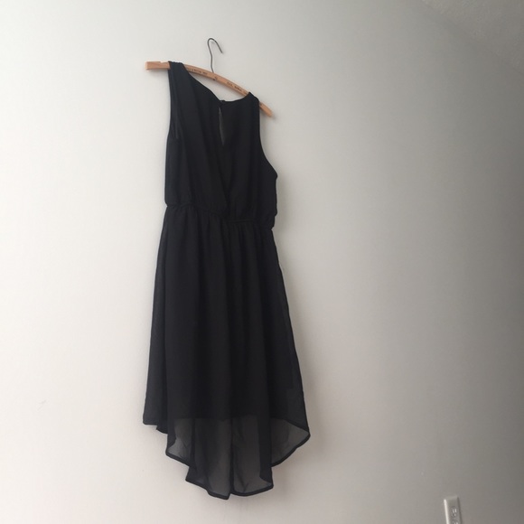 Black Chiffon Hi Low Dress - Picture 3 of 4